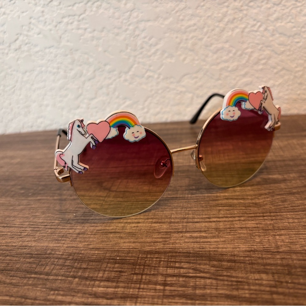 Unicorn Rainbow Gradient Sunglasses Festival Retr… - image 2